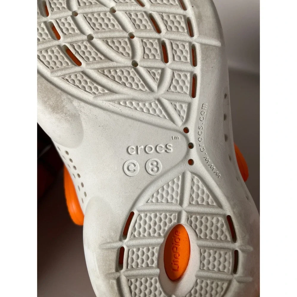 Crocs LiteRide Kids Clogs Pink Orange Size C8 Lightweight Comfort Shoes